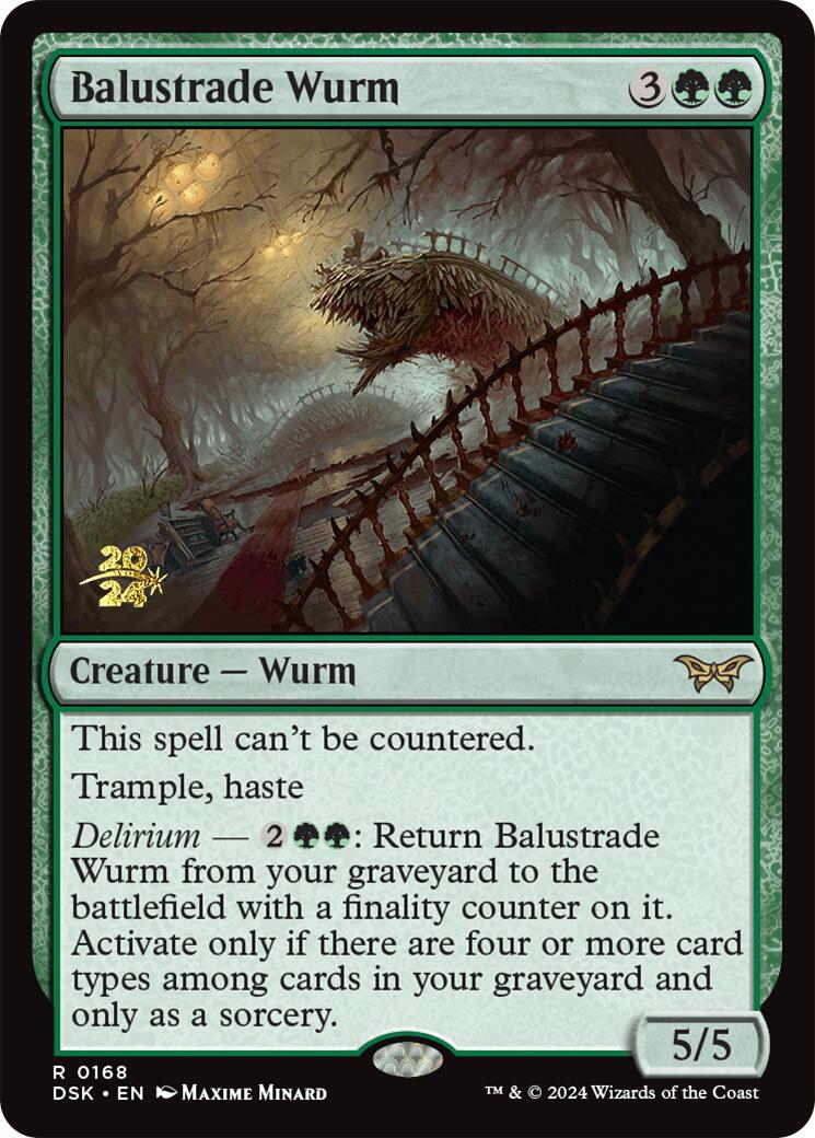 Balustrade Wurm [Duskmourn: House of Horror Prerelease Promos] 