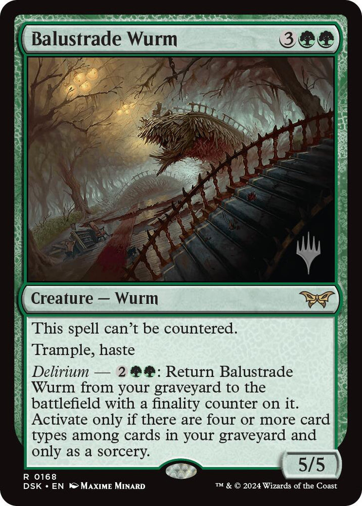 Balustrade Wurm [Duskmourn: House of Horror Promos] 