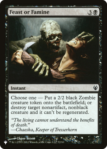 Feast or Famine [The List Reprints] 