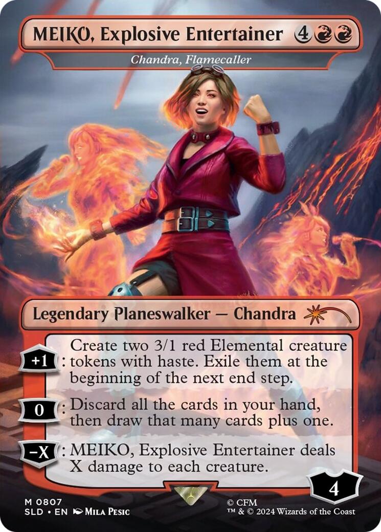 MEIKO, Explosive Entertainer - Chandra, Flamecaller (Rainbow Foil) [Secret Lair Drop Series] 