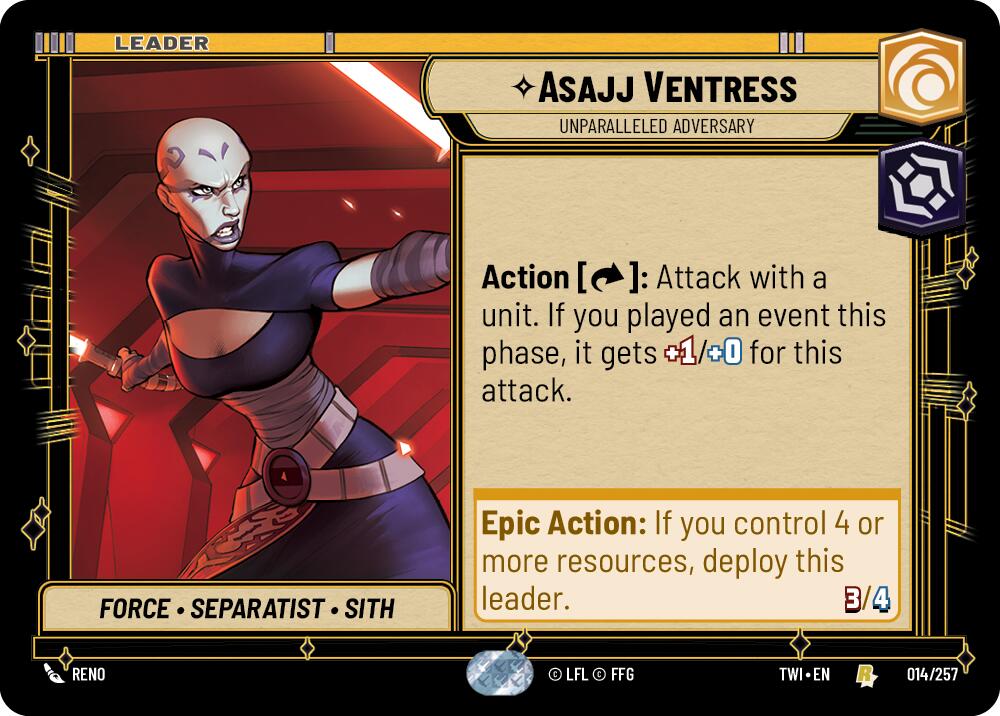 Asajj Ventress - Unparalleled Adversart (014/257) [Twilight of the Republic] 