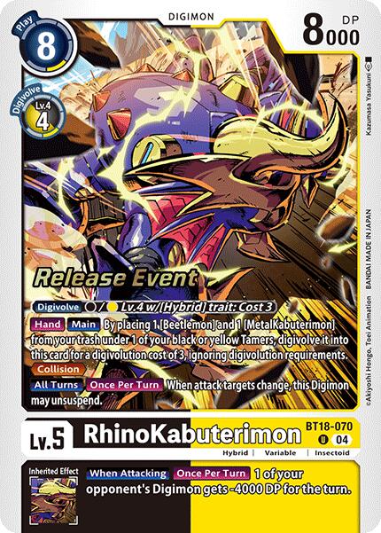 RhinoKabuterimon [BT18-070] [Release Special Booster 2.0 Pre-Release Cards]