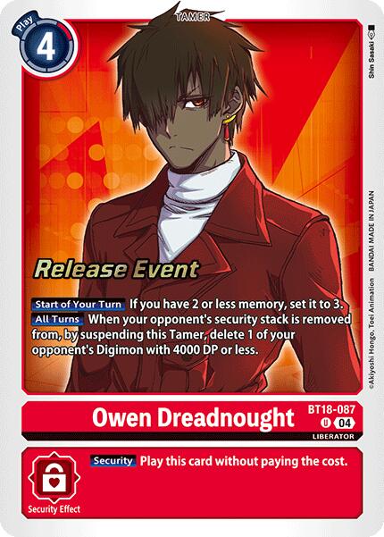 Owen Dreadnought [BT18-087] [Release Special Booster 2.0 Pre-Release Cards]