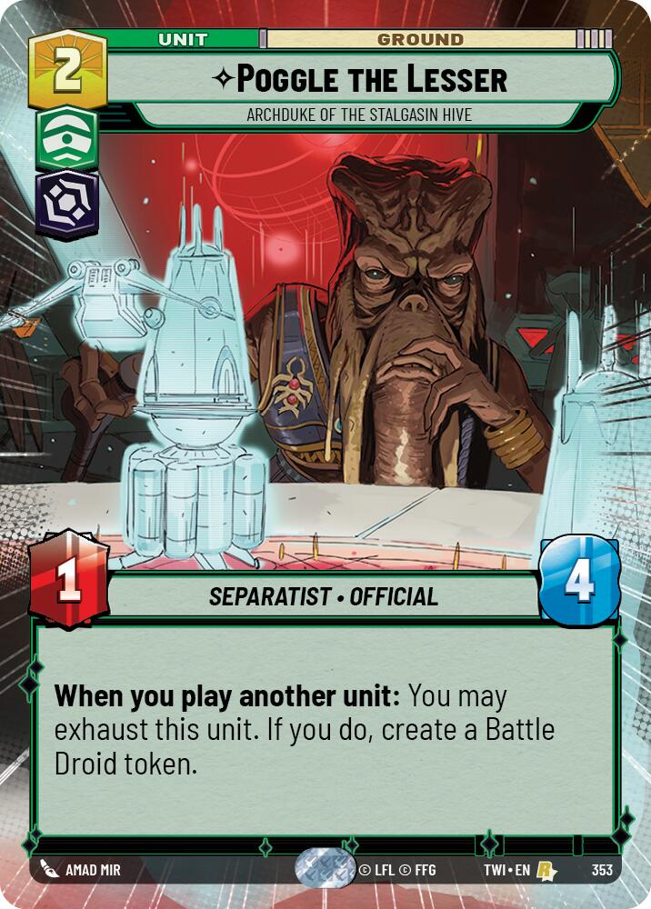 Poggle the Lesser - Archduke of the Stalgasin Hive (Hyperspace) (353) [Twilight of the Republic] 