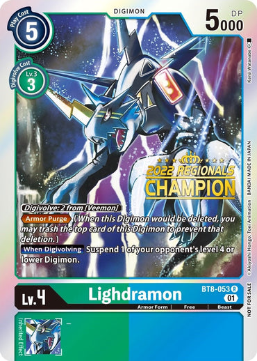 Lighdramon [BT8-053] (2022 Championship Offline Regional) (Online Champion) [New Awakening Promos] 