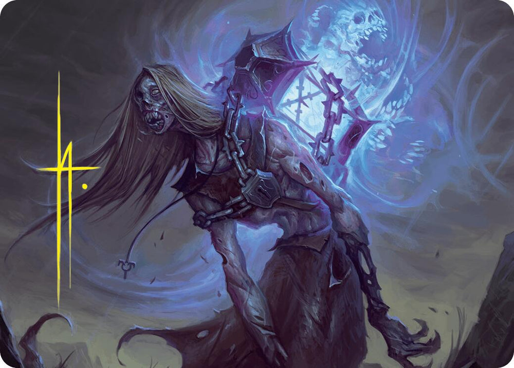 Soul-Shackled Zombie Art Card (9/54) (Gold-Stamped Signature) [Foundations Art Series] 