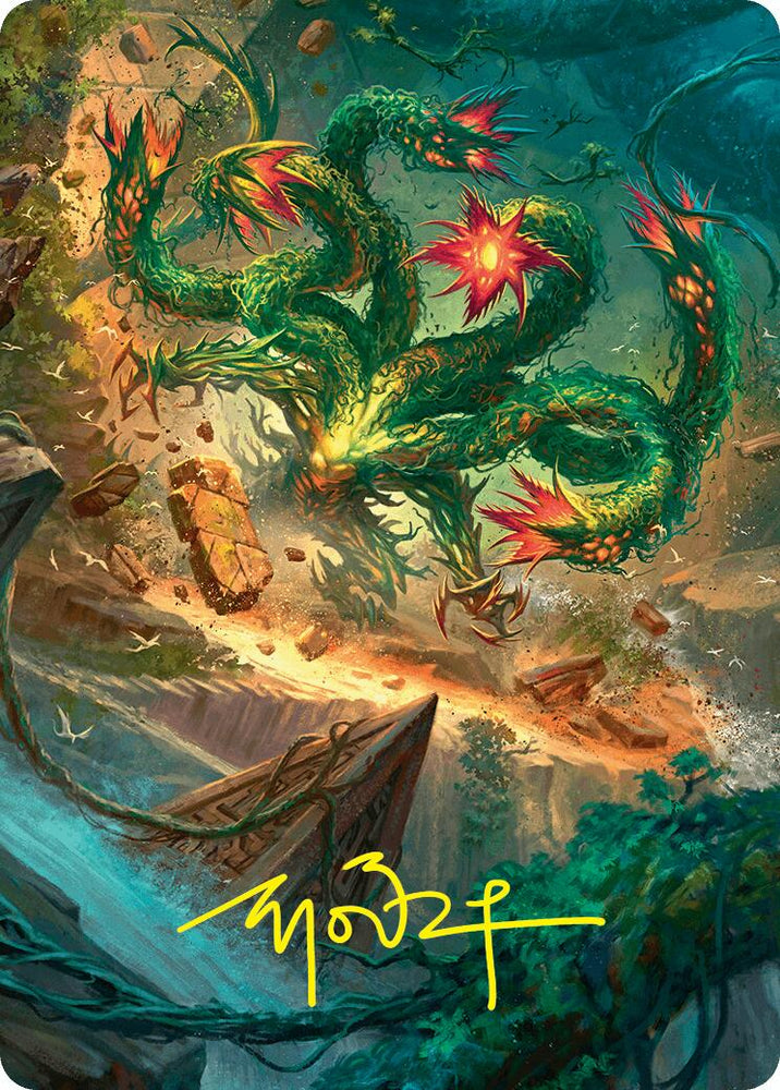 Mossborn Hydra Art Card (42/54) (Gold-Stamped Signature) [Foundations Art Series] 