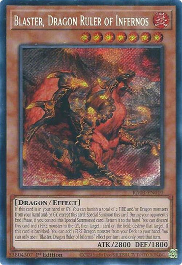 Blaster, Dragon Ruler of Infernos (Secret Rare) [RA03-EN010] Secret Rare 