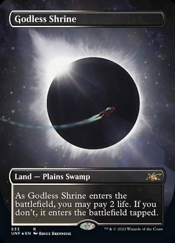 Godless Shrine (Borderless) (Galaxy Foil) [Unfinity] 