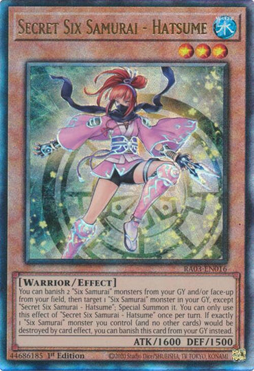 Secret Six Samurai - Hatsume (UTR) [RA03-EN016] Ultimate Rare 