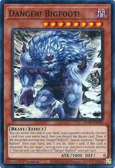 Danger! Bigfoot! (Alternate Art) [RA03-EN019] Super Rare 