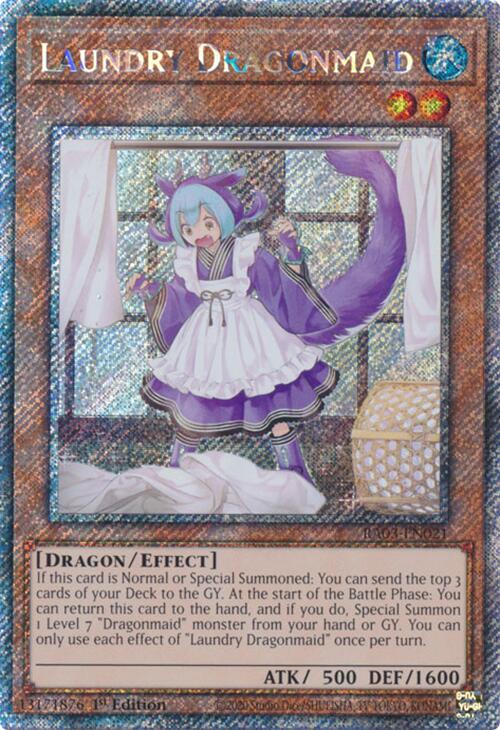 Laundry Dragonmaid (Platinum Secret Rare) [RA03-EN021] Platinum Secret Rare 