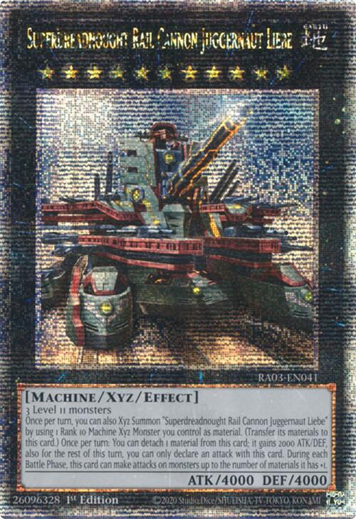 Superdreadnought Rail Cannon Juggernaut Liebe (Alternate Art) (Quarter Century Secret Rare) [RA03-EN041] Quarter Century Secret Rare 