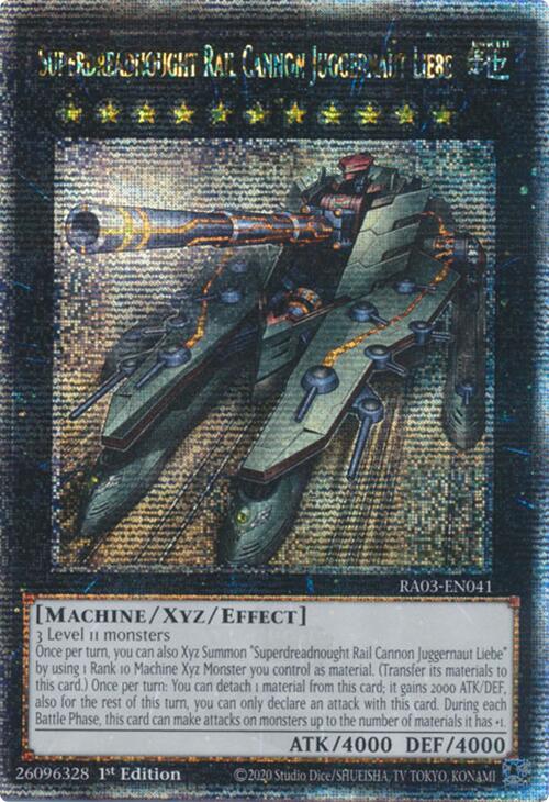 Superdreadnought Rail Cannon Juggernaut Liebe (Quarter Century Secret Rare) [RA03-EN041] Quarter Century Secret Rare 