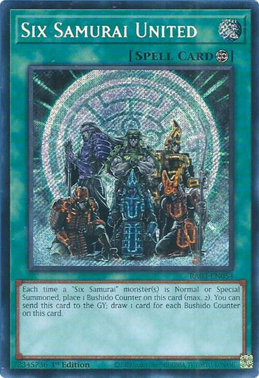 Six Samurai United (Secret Rare) [RA03-EN054] Secret Rare 