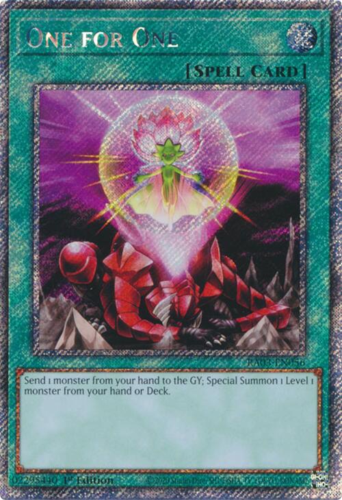One for One (Platinum Secret Rare) [RA03-EN056] Platinum Secret Rare 