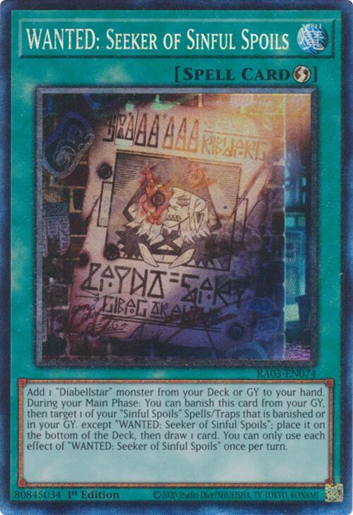 WANTED: Seeker of Sinful Spoils (CR) [RA03-EN074] Collector's Rare 