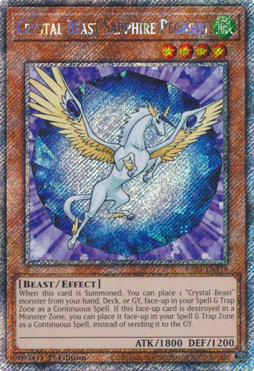 Crystal Beast Sapphire Pegasus (Platinum Secret Rare) [RA03-EN179] Platinum Secret Rare 