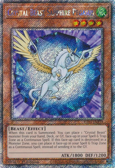 Crystal Beast Sapphire Pegasus (Platinum Secret Rare) [RA03-EN179] Platinum Secret Rare 