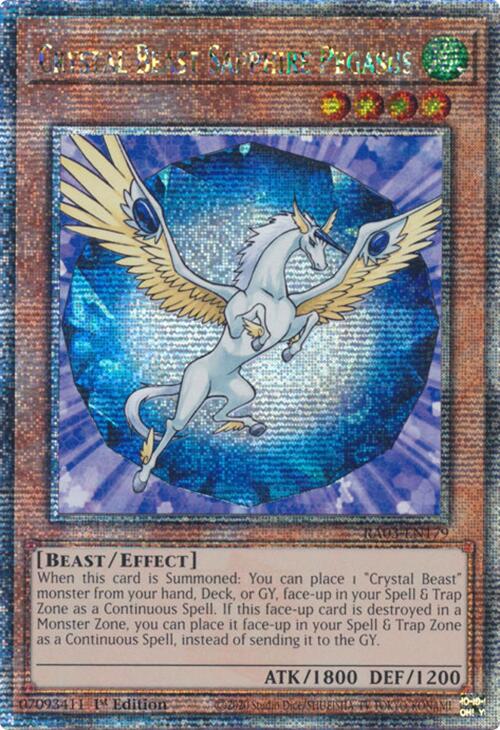 Crystal Beast Sapphire Pegasus (Quarter Century Secret Rare) [RA03-EN179] Quarter Century Secret Rare 