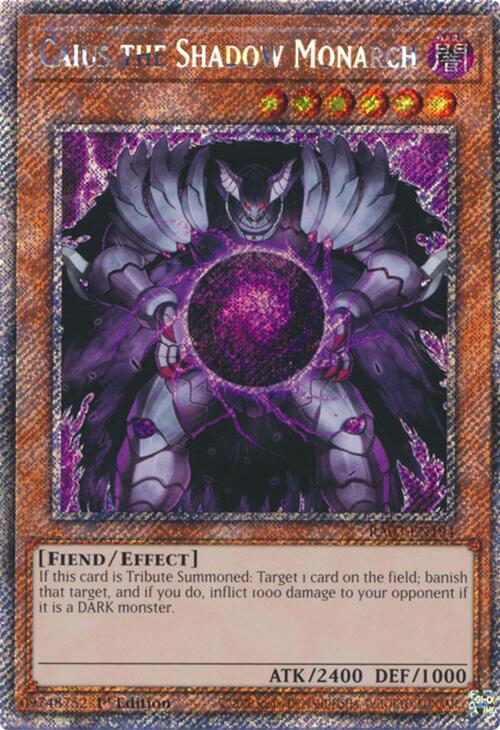 Caius the Shadow Monarch (Platinum Secret Rare) [RA03-EN194] Platinum Secret Rare 