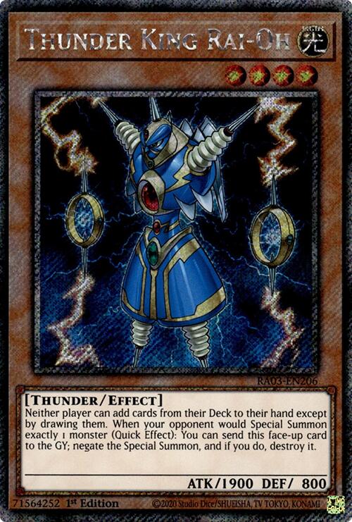 Thunder King Rai-Oh (Platinum Secret Rare) [RA03-EN206] Platinum Secret Rare 