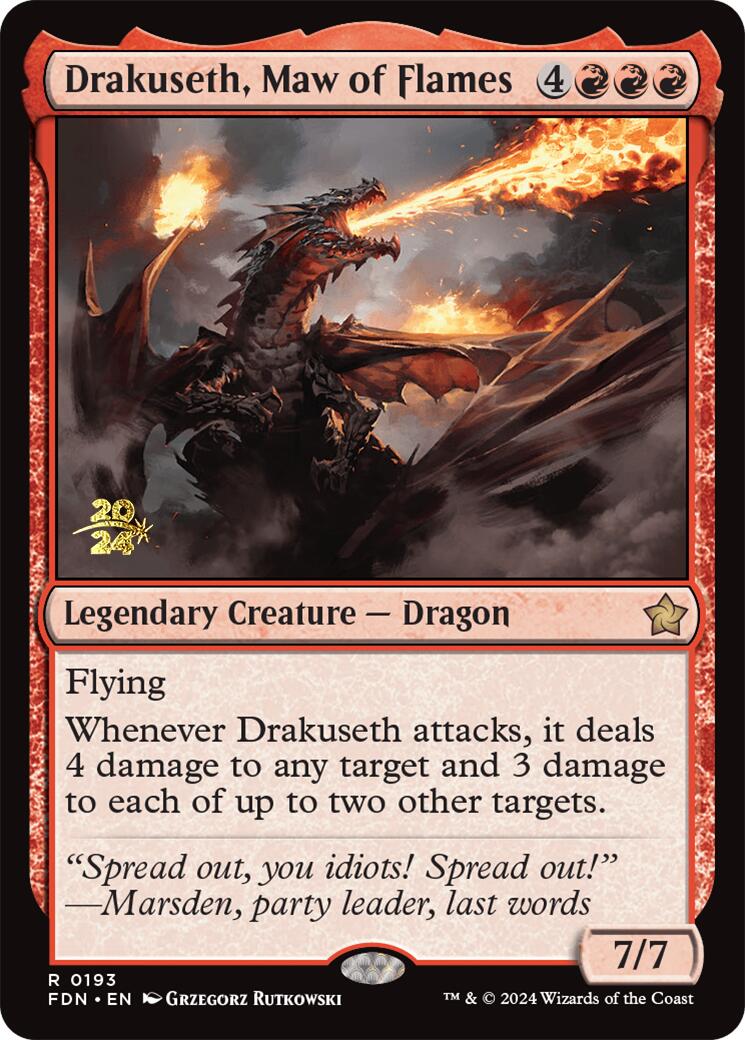 Drakuseth, Maw of Flames [Foundations Prerelease Promos] 