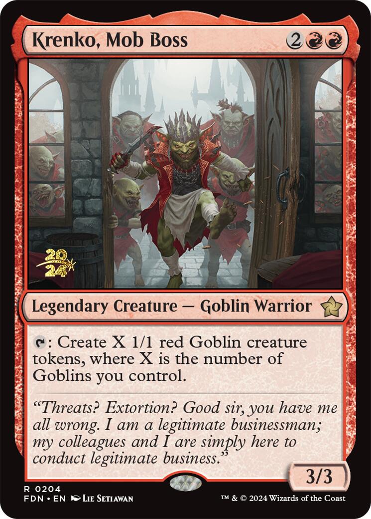 Krenko, Mob Boss [Foundations Prerelease Promos] 