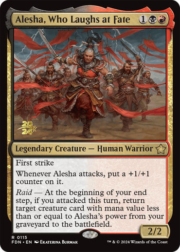 Alesha, Who Laughs at Fate [Foundations Prerelease Promos] 