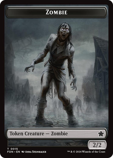 Zombie // Goblin Doubled-Sided Token [Foundations Tokens] 