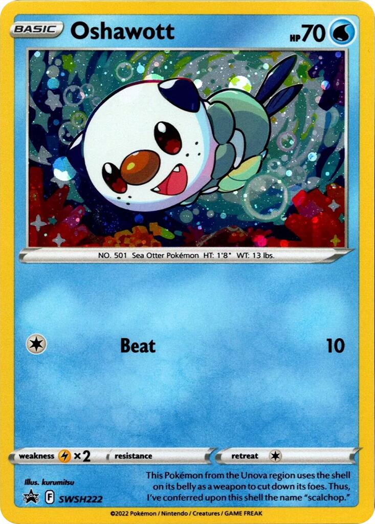 Oshawott (SWSH222) (Cosmo Holo) [Sword & Shield: Black Star Promos] 