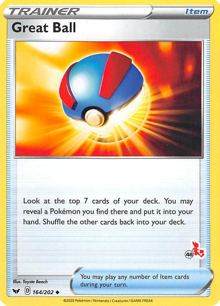 Great Ball (164/202) (Cinderace Stamp #48) [Battle Academy 2022] 