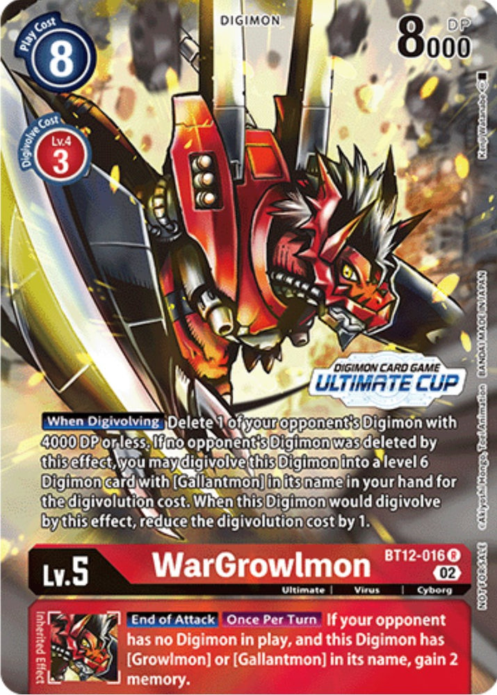 WarGrowlmon [BT12-016] (Ultimate Cup) [Across Time Promos] 