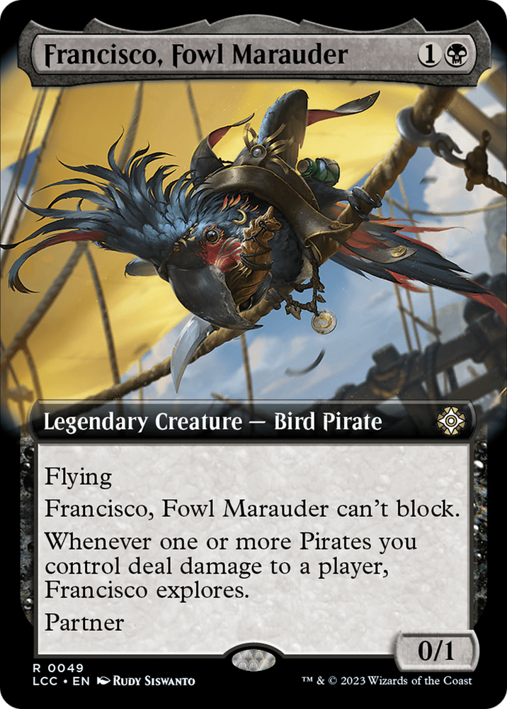 Francisco, Fowl Marauder (Extended Art) [The Lost Caverns of Ixalan Commander] 