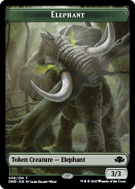 Elephant // Saproling Double-Sided Token [Dominaria Remastered Tokens] 