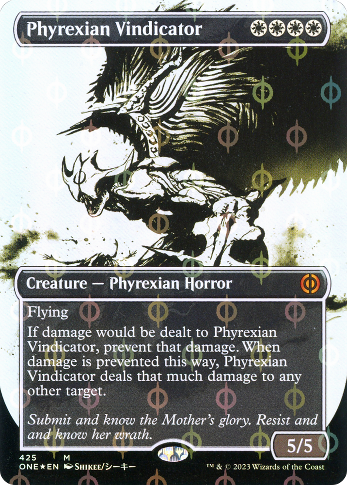 Phyrexian Vindicator (Borderless Ichor Step-and-Compleat Foil) [Phyrexia: All Will Be One] 