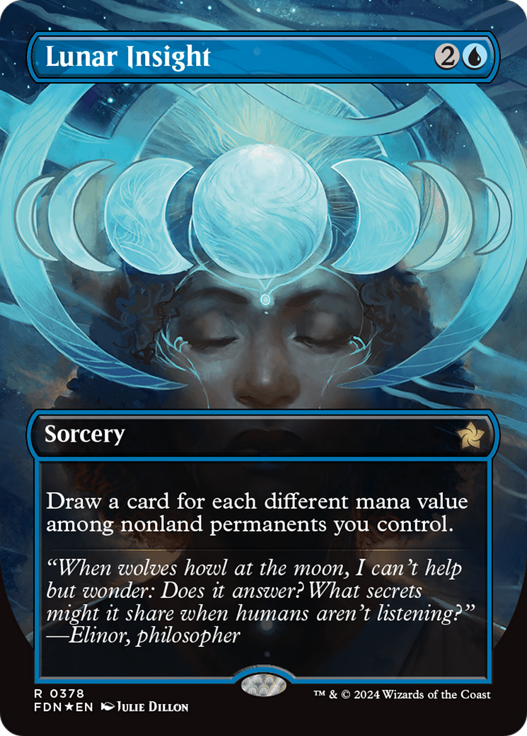 Lunar Insight (Borderless) (Mana Foil) [Foundations] 