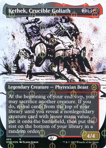 Kethek, Crucible Goliath (Borderless Ichor Step-and-Compleat Foil) [Phyrexia: All Will Be One] 