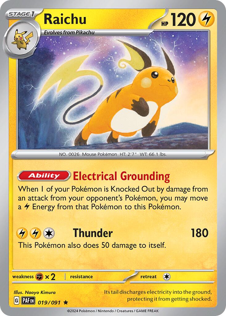 Raichu (019/091) (Theme Deck Exclusive) [Scarlet & Violet: Paldean Fates] 