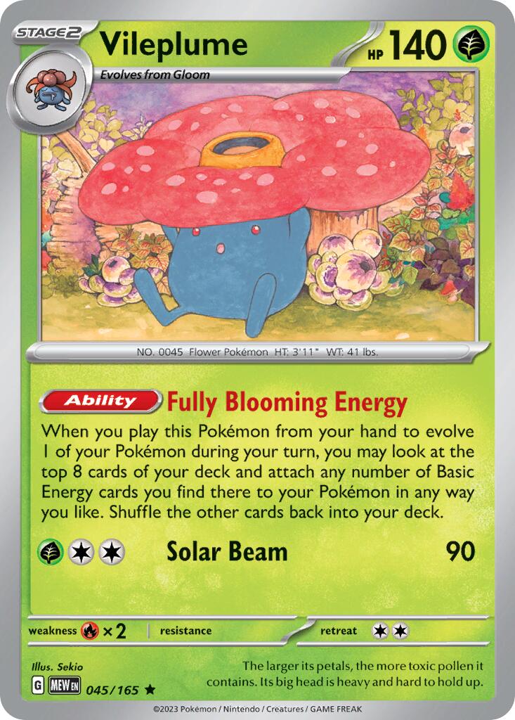 Vileplume (045/165) (Theme Deck Exclusive) [Scarlet & Violet 151] 