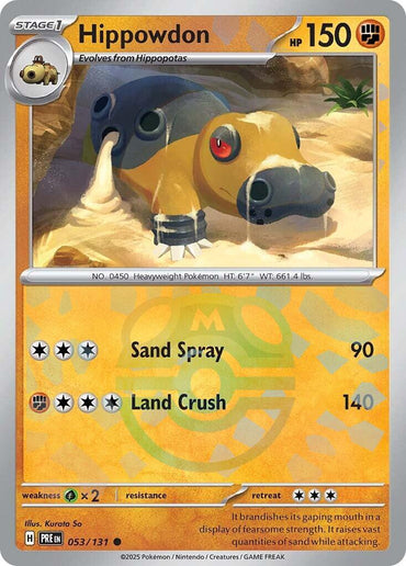 Hippowdon (053/131) (Master Ball Pattern) [Scarlet & Violet: Prismatic Evolutions]