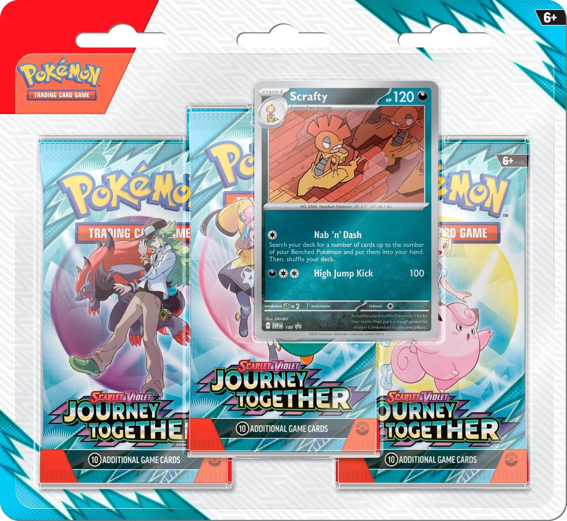 Preorden | Scarlet & Violet: Journey Together - 3 Pack Blister (Scrafty)