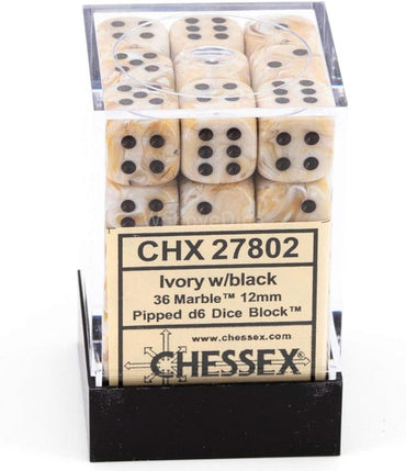 Chessex Marble Ivory/Black