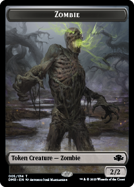 Zombie // Elemental Double-Sided Token [Dominaria Remastered Tokens] 