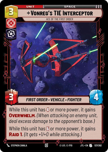 Vonreg's TIE Interceptor - Ace of the First Order (137/262) (137/262) [Jump to Lightspeed]