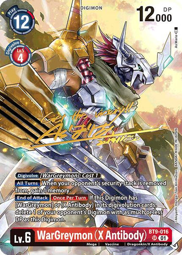 WarGreymon (X Antibody) [BT9-016] (Signed) [World Convergence]