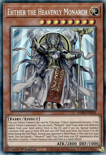 Ehther the Heavenly Monarch [RA04-EN018] Prismatic Collector's Rare