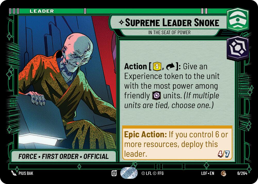 Supreme Leader Snoke - In the Seat of Power (006/264) (006/264) [Legends of the Force]