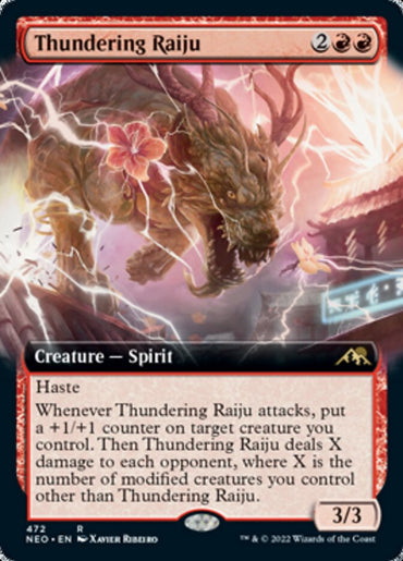 Thundering Raiju (Extended Art) [Kamigawa: Neon Dynasty] 