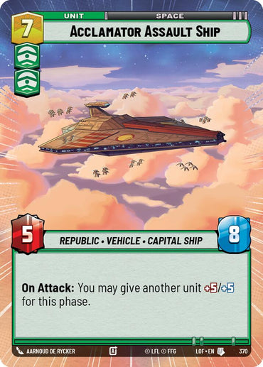 Acclamator Assault Ship (370) (Hyperspace) (370) [Legends of the Force]